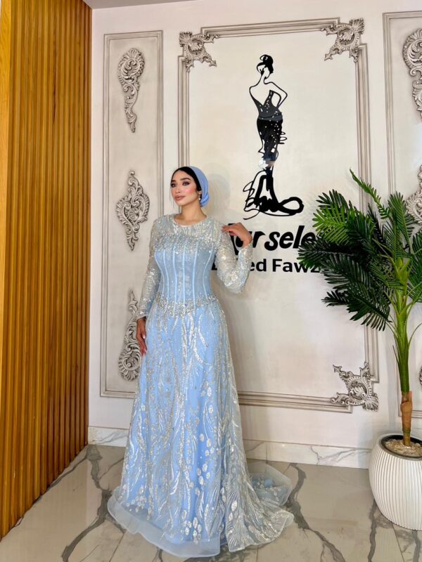 فستان هاندميد كلوش كورساج مطعم بالاحجار